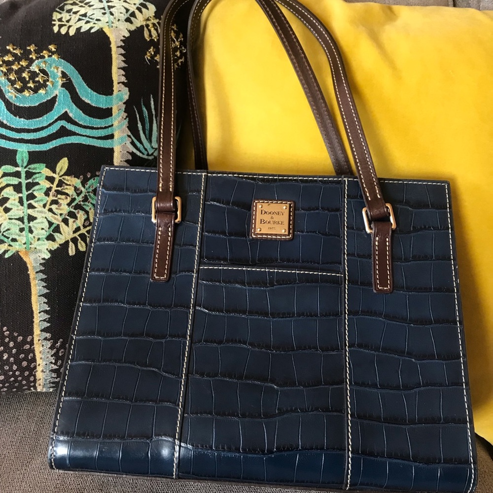 Dooney & Bourke Blue Croc Shoulder Bag